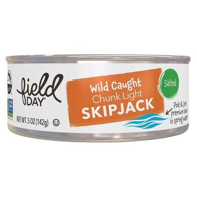 Field Day Skipjack Tuna Chunk Light Salt 12/5 OZ [UNFI #2041994] [ebt]