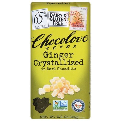 Chocolove Ginger Crystallized In Dark Chocolate 65% Cacao 12/3.2 OZ [UNFI-CARLISLE #102152] [ebt]