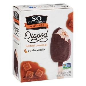 So Delicious Frozen Dessert Non-Dairy Cashewmilk Salted Caramel Dipped 6/4/2.3 OZ [UNFI #2561421] [ebt]