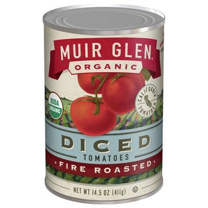 Muir Glen Tomatoes Diced Fire Roasted 12/14.5 OZ [UNFI #106351] [ebt]