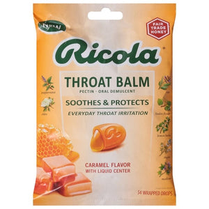 Ricola Drops Throat Balm Caramel Flavor 6/34 CT [UNFI-CARLISLE #2957694]