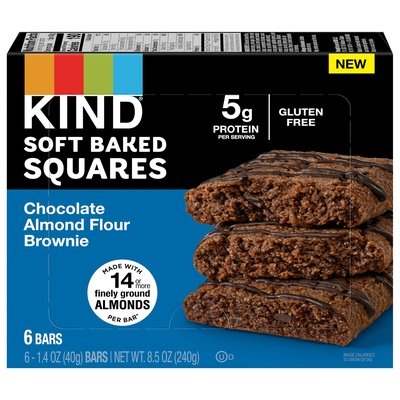 Kind Bars Chocolate Almond Flour Brownie Soft Baked Squares 8/6/1.4 OZ [UNFI #2949626] [ebt]