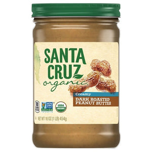 Santa Cruz Organic Peanut Butter Dark Roasted Creamy 12/16 OZ [UNFI #3091311] [ebt]