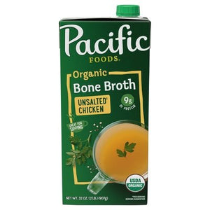 Pacific Foods Bone Broth Organic Unsalted Chicken 12/32 OZ [UNFI #1575307] [ebt]