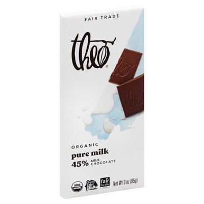 Theo Chocolate Milk Chocolate Organic Pure Milk 45% 12/3 OZ [UNFI #0892323] [ebt]