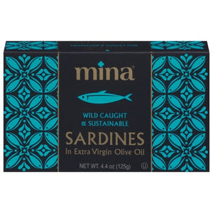 Mina Sardines In Extra Virgin Olive Oil Wild Caught & Sustainable 12/4.4 OZ [UNFI #2822633] [ebt]