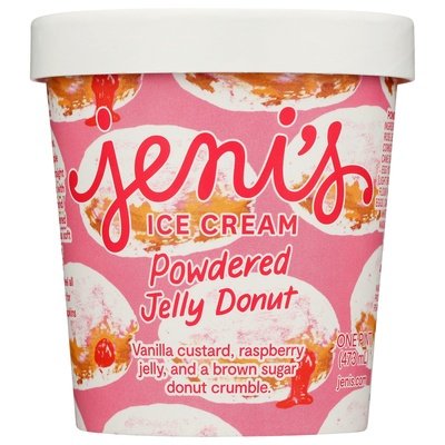 Jenis Ice Cream Powdered Jelly Donut 8/16 OZ [UNFI #2824035] [ebt]