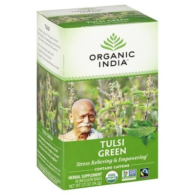 Organic India Herbal Supplement Tulsi Green Infusion Bags 6/18 BAG [UNFI #125476] [ebt]