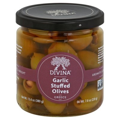 Divina Olives Garlic Stuffed 6/7.8 OZ [UNFI #298059] [ebt]