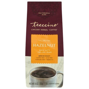Teeccino Herbal Coffee Medium Roast Mediterranean Blend Hazelnut 6/11 OZ [UNFI #0368381] [ebt]