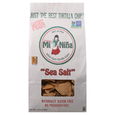 Mi Nina Tortilla Chips White Corn Sea Salt 9/12 OZ [UNFI #2340297] [ebt]