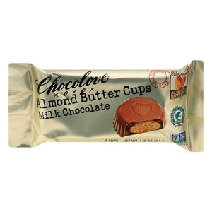 Chocolove Milk Chocolate Almond Butter Cups 33% Cocoa 10/1.2 OZ [UNFI-CARLISLE #2950269] [ebt]