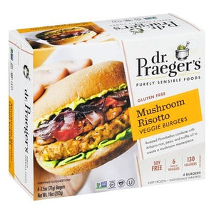 Dr Praegers Veggie Burgers Gluten Free Mushroom Risotto 6/10 OZ [UNFI #1799543] [ebt]