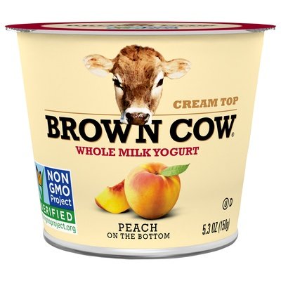 Brown Cow Yogurt Whole Milk Peach 12/5.3 OZ [UNFI #2068567] [ebt]