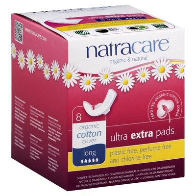 Natracare Pads Ultra Extra Long 8 CT [UNFI-CARLISLE #1600089]