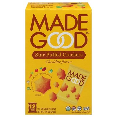 Made Good Crackers Cheddar Flavor Star Puffed 4/12/.7 OZ [UNFI #3022225] [ebt]