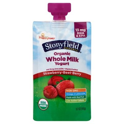 Stonyfield Organic Yogurt Organic Whole Milk Strawberry-Beet-Berry 8/3.5 OZ [UNFI #2029759] [ebt]