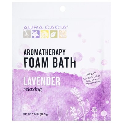 Aura Cacia Foam Bath Aromatherapy Lavender Relaxing 6/2.5 OZ [UNFI-CARLISLE #682377]
