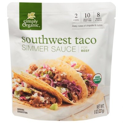 Simply Organic Simmer Sauce Southwest Taco 6/8 OZ [UNFI #2044097] [ebt]