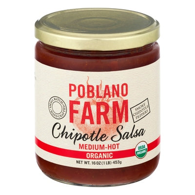 Poblano Farm Salsa Organic Chipotle Medium-Hot 12/16 OZ [UNFI #0655662] [ebt]