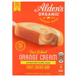 Aldens Organic Fruit Cream Bar New School Orange Cream 12/4/3 OZ [UNFI #2204725] [ebt]