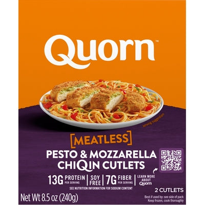Quorn Cutlets Meatless Pesto & Mozzarella 10/8.5 OZ [UNFI #01886753] [ebt]