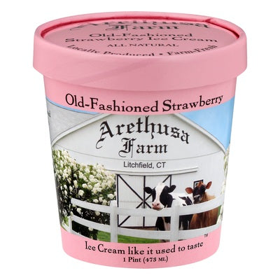 Arethusa Farm Ice Cream Old-Fashioned Strawberry 8/1 PINT [UNFI #02600872] [ebt]