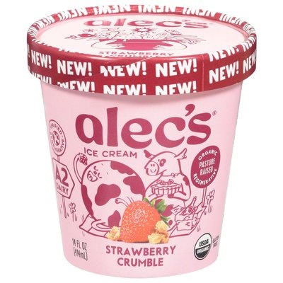 Alecs Ice Cream Ice Cream Strawberry Crumble 8/14 OZ [UNFI #3051893] [ebt]