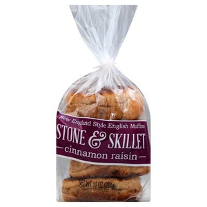 Stone & Skillet English Muffins Cinnamon Raisin New England Style 12/10 OZ [UNFI #2491967] [ebt]