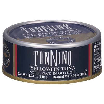 Tonnino Tuna Yellowfin Solid Pack In Olive Oil 12/4.94 OZ [UNFI #1732494] [ebt]