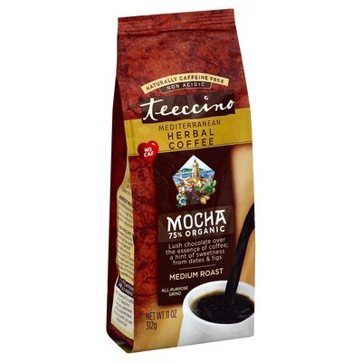 Teeccino Coffee Herbal All Purpose Grind Medium Roast Mocha Naturally Caffeine Free 6/11 OZ [UNFI #0368464] [ebt]