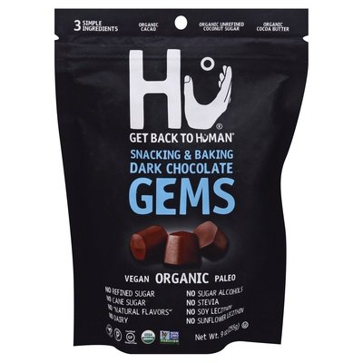 Hu Gems Organic Dark Chocolate Snacking & Baking 6/9 OZ [UNFI #2540441] [ebt]