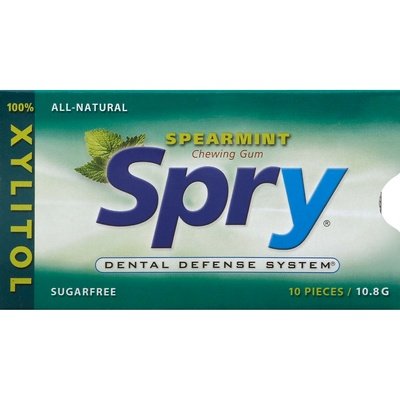Spry Chewing Gum Sugarfree Spearmint 20/10 CT [UNFI-CARLISLE #1701317] [ebt]
