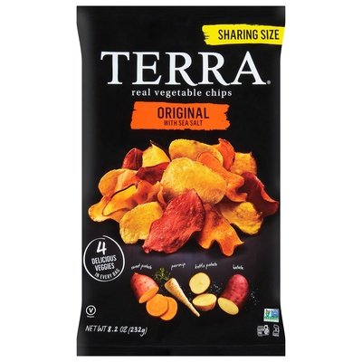 Terra Chips Vegetable Chips Real Original With Sea Salt Sharing Size 6/8.2 OZ [UNFI #2999407] [ebt]