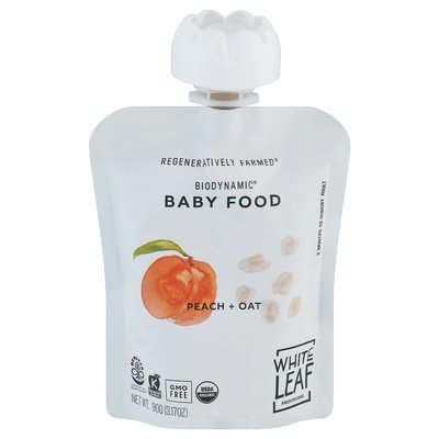 White Leaf Provisions Baby Food Peach + Oat 6/90 GRM [UNFI-CARLISLE #2664928] [ebt]