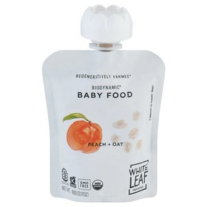 White Leaf Provisions Baby Food Peach + Oat 6/90 GRM [UNFI-CARLISLE #2664928] [ebt]