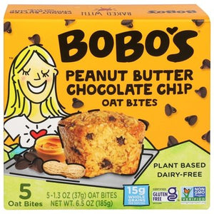 Bobos Oat Bars Oat Bites Peanut Butter Chocolate Chip 6/5/1.3OZ [UNFI #2267623] [ebt]