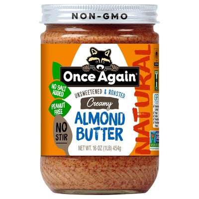 Once Again Almond Butter Creamy Unsweetened & Roasted 6/16 OZ [UNFI #02615177] [ebt]