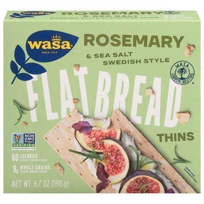 Wasa Crispbread Flatbread Rosemary & Sea Salt Swedish Style Thins 10/6.7 OZ [UNFI #1820877] [ebt]