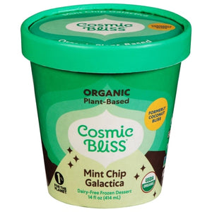 Cosmic Bliss Frozen Dessert Dairy-Free Organic Mint Chip Galactica 8/14 OZ [UNFI #02830982] [ebt]