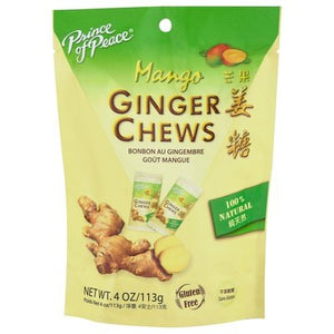 Prince Of Peace Ginger Chews Mango 1/4 OZ [UNFI-CARLISLE #2448983] [ebt]