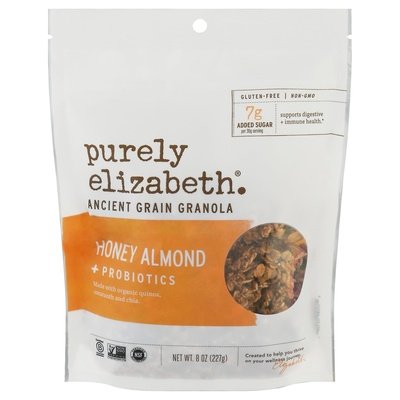 Purely Elizabeth Ancient Grain Granola + Probiotics Honey Almond 6/8 OZ [UNFI #2618775] [ebt]
