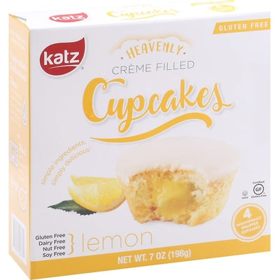 Katz Gluten Free Cupcakes Lemon Creme Filled 6/7 OZ [UNFI #02322808] [ebt]