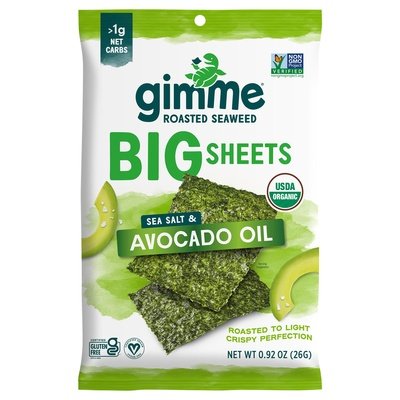 Gimme Roasted Seaweed Sea Salt & Avocado Oil Big Sheets 10/.92 OZ [UNFI #2729077] [ebt]