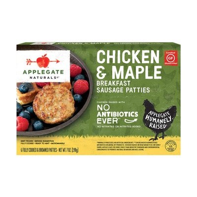 Applegate Farms Breakfast Sausage Patties Chicken & Maple 12/7 OZ [UNFI #1530310] [ebt]