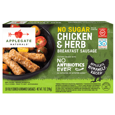Applegate Farms Breakfast Sausage No Sugar Chicken & Herb 12/7 OZ [UNFI #2379642] [ebt]