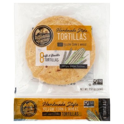 La Tortilla Factory Tortillas Yellow Corn & Wheat Handmade Style 12/8 CT [UNFI #661074] [ebt]