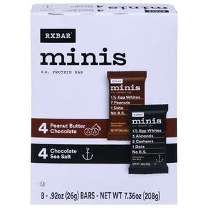 Rxbar Protein Bars Peanut Butter Chocolate Chocolate Sea Salt Minis 6/7.36 OZ [UNFI #2754257] [ebt]