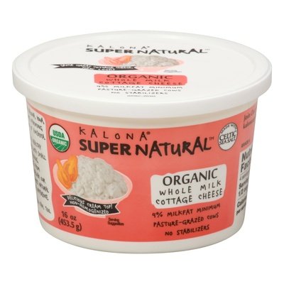 Kalona Super Natural Cottage Cheese Organic Whole Milk 6/16 OZ [UNFI #444406] [ebt]