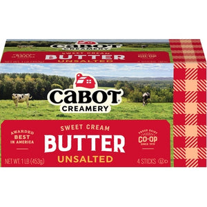 Cabot Creamery Butter Sweet Cream Unsalted 18/16 OZ [UNFI #0943308] [ebt]